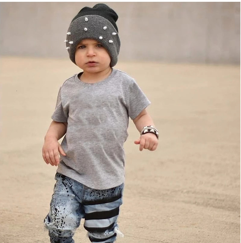 T shirt For Kids Cotton Short Sleeve Boy Shirts Girl Tshirt Solid Color Black White Gray Childrens Clothing 210 Year 250604z