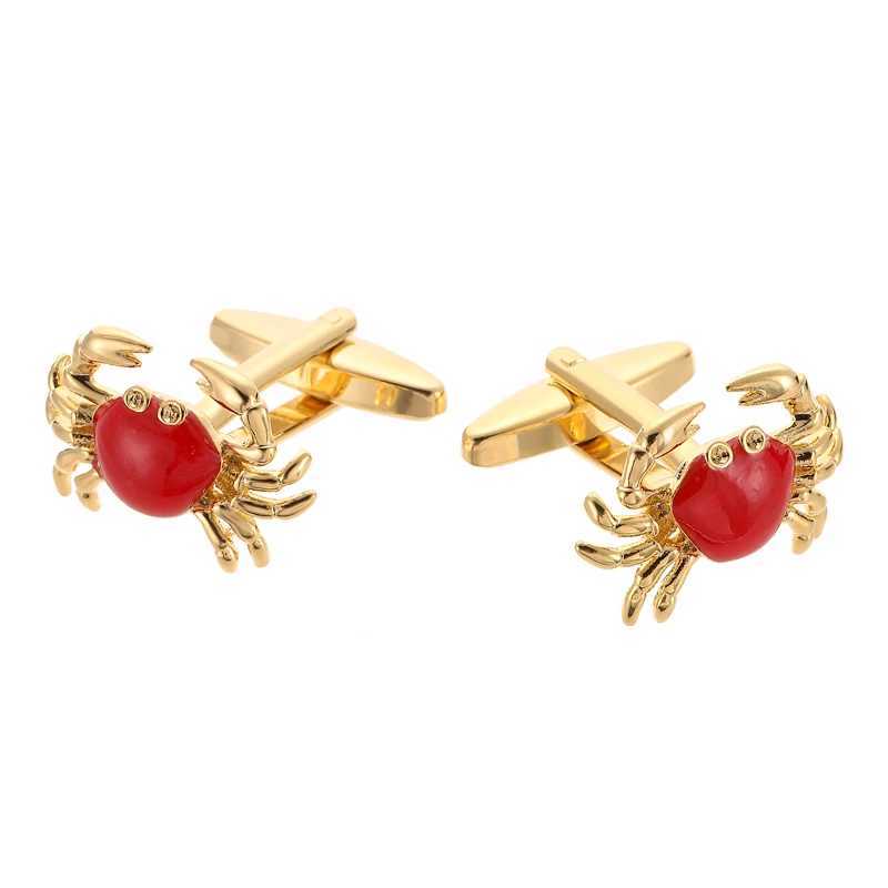 High quality mens French shirt cufflinks brass metal cute animal crab cuff buttons business suit accessories jewelry gifts XJ250614