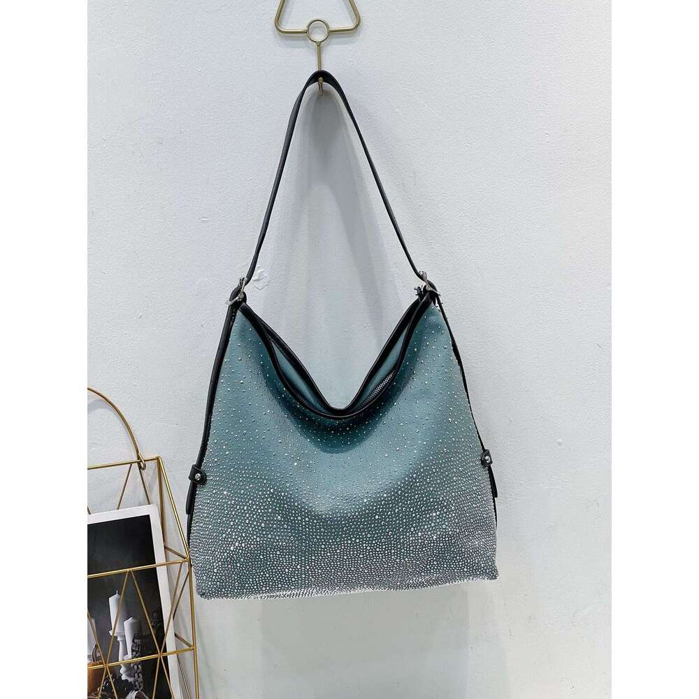 Star Silver Glitter Gradient Rhinestone for Women 2022 New Light Luxury Diamond-Encrusted Shoulder Crossbody Versatile Tote Bag