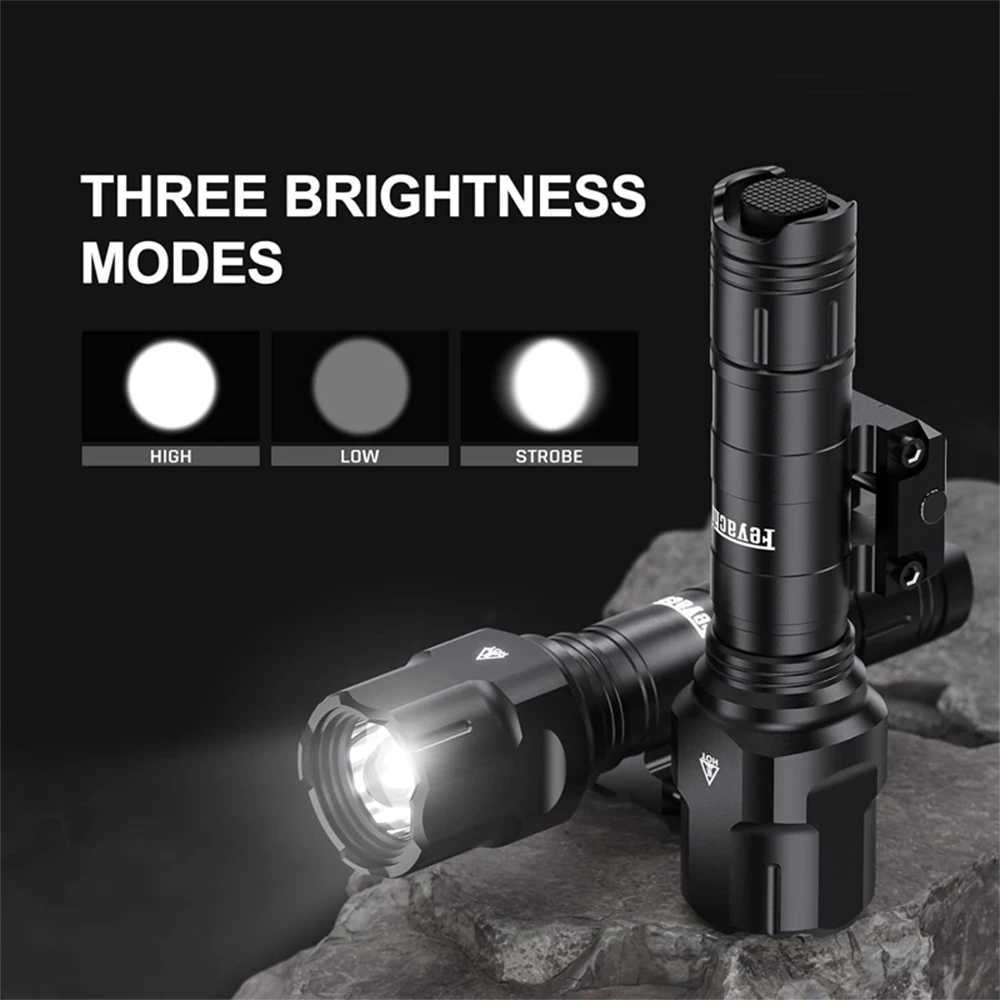 Feyachi 1200 Lumen Tactical Flashlight Matte Black LED Weapon Light with Pressure Switch 3 Modes - High/Low/Strobe Fixed Picat XJ250613