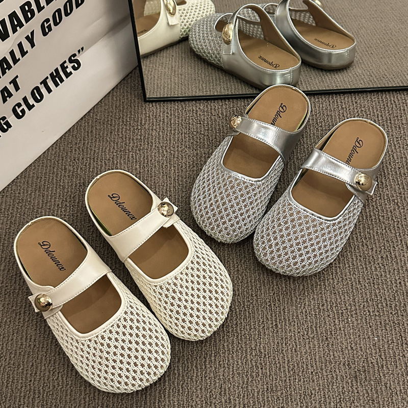 Ddmyoutdoor One Strap Dress With Mesh Toe New Style Sandals Women S Summer Outdoor Flat Non Slip Buckle Outdoor Shoes