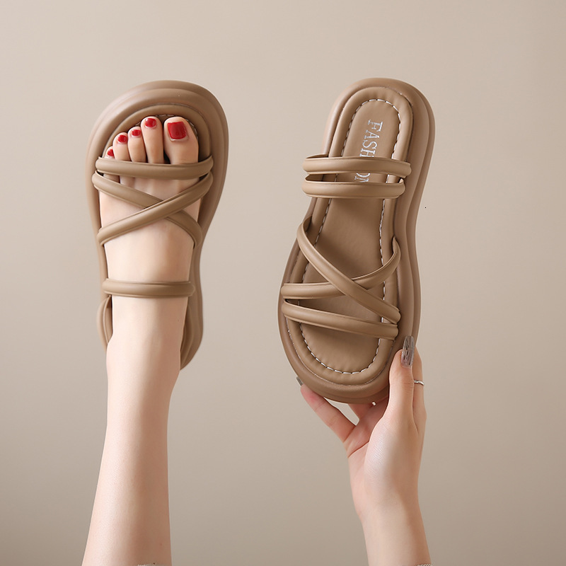 Ddmyoutdoor Thick Soled Women Summer Outdoor Wear New Two Way Fairy Style Suitable For Dresses Maternity Beach Sandals Outdoor Shoes