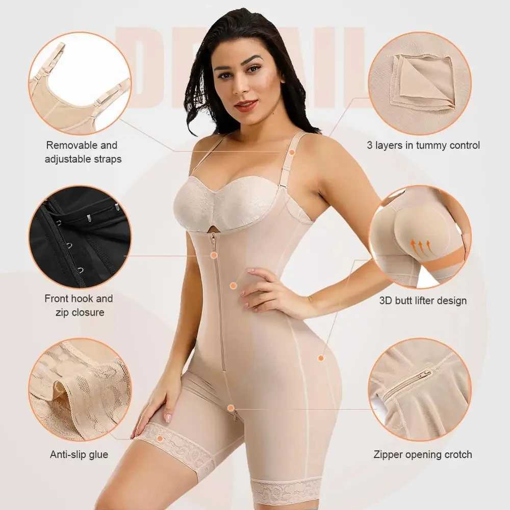 Fajas Colombianas Reductora Waist Body Shaper Tummy Slimming Flat Belly Postpartum Girdle Push Up Butt Lifter Shapewear XJ250614