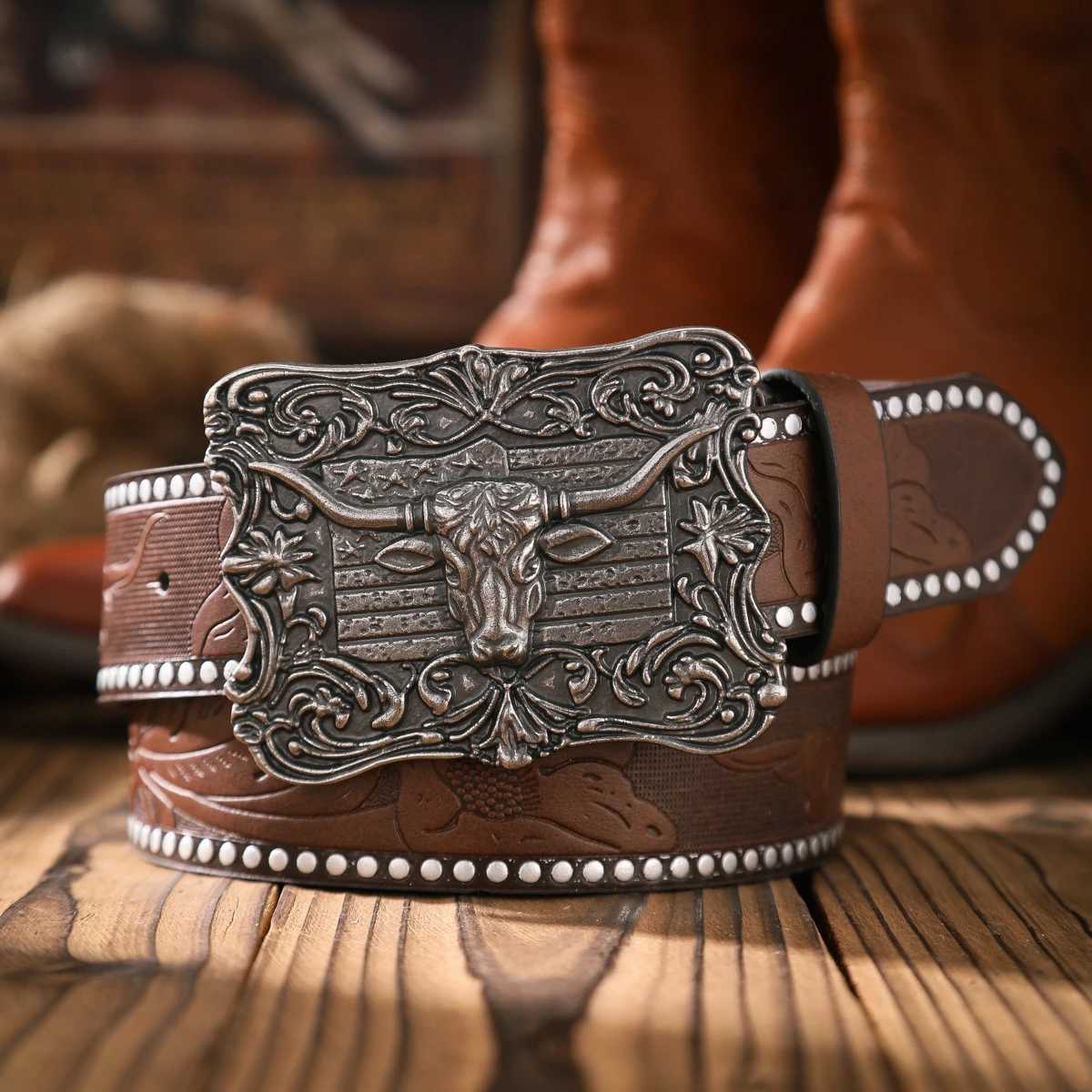 A casual and retro belt a waist accessory for Western-style clothing metal buckle PU belt suitable for both men and women. X250614