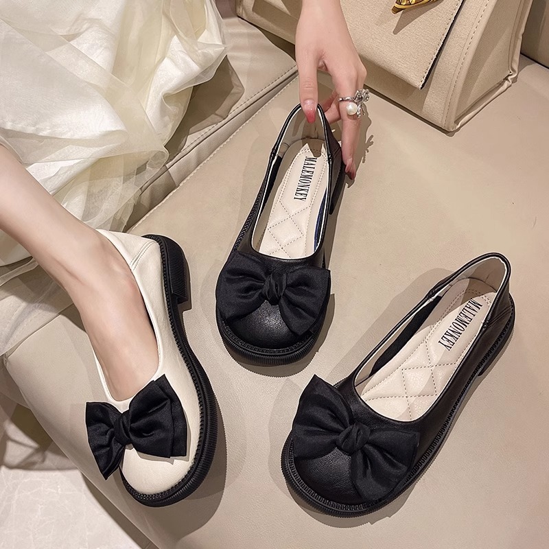 Ddmysports Gentle Style Flat New Versatile Fairy With Skirts Bowknot French Mary Jane Shoes For Women Outdoor Shoes