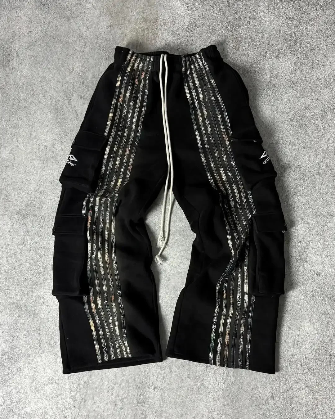 American Street Multifunctional Work Pants Y2K Clothing Fashion Side Striped Pants Slow Running Rope Sports Pants 250613