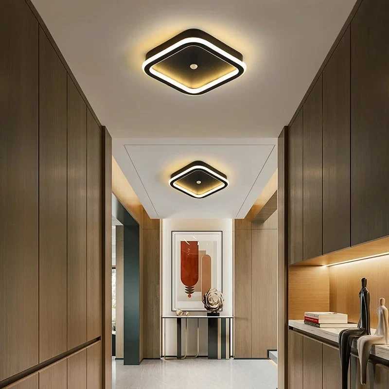 Black PIR Motion Sensor Ceiling Lamps for Bedroom Living Room AC85-265V Indoor Induction Ceiling Lights Decor for Corridor Aisle XJ2500613
