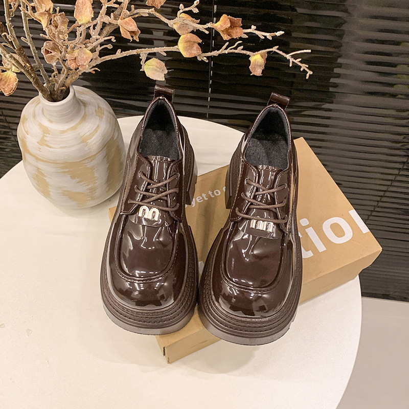 Ddmysports Versatile Thick Soled Women S British Style New Platform Shoes For Petite High Heel Loafers Height Increasing Outdoor Shoes