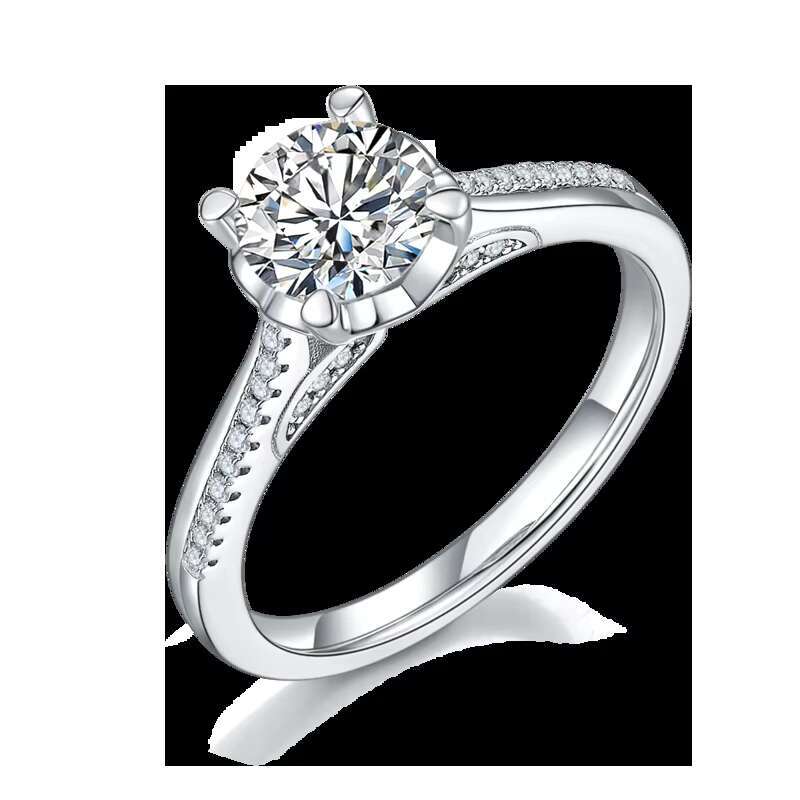 Custom Promise Rings Classic 925 Sterling Silver 1CT Mermaid Setting 925 Moissanite Diamond Engagement Wedding Band for Women