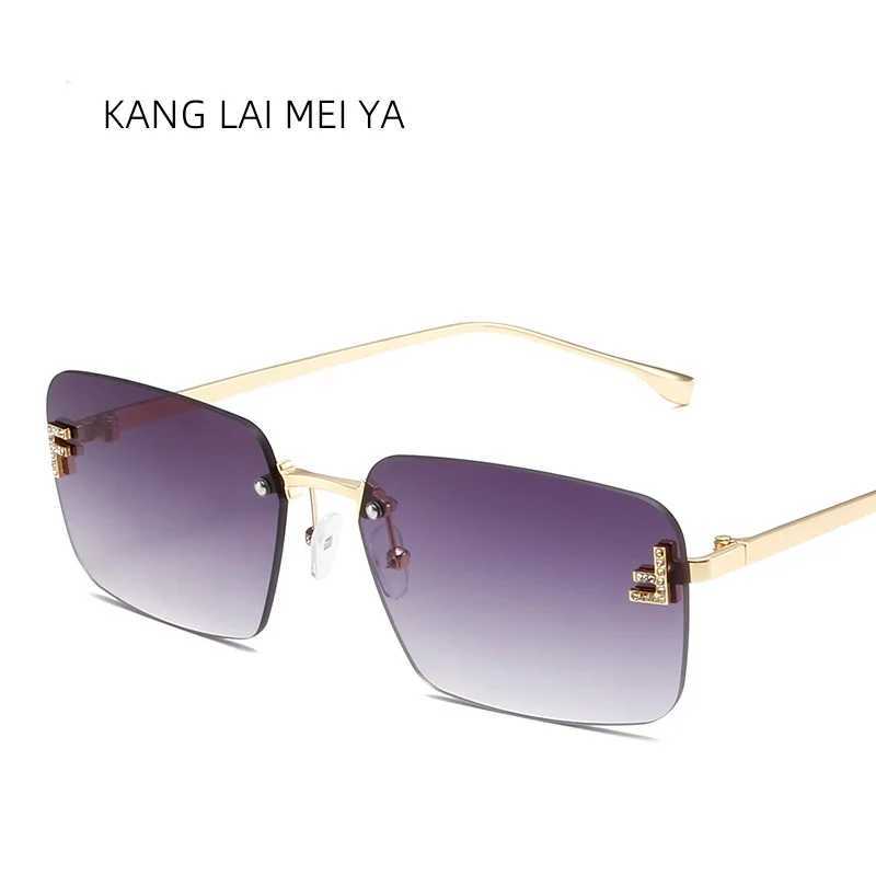 Unisex trendy box sunglasses cross-border new frameless metal sunglasses Z250614