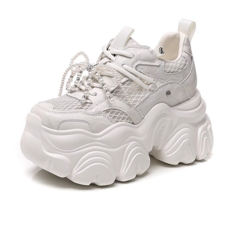 Ddmysports Korean Style Ultra Thick Sole Dad For Women Breathable Thin Version Summer Small Size Platform Height Increasing Sports Mesh Shoes Outdoor 