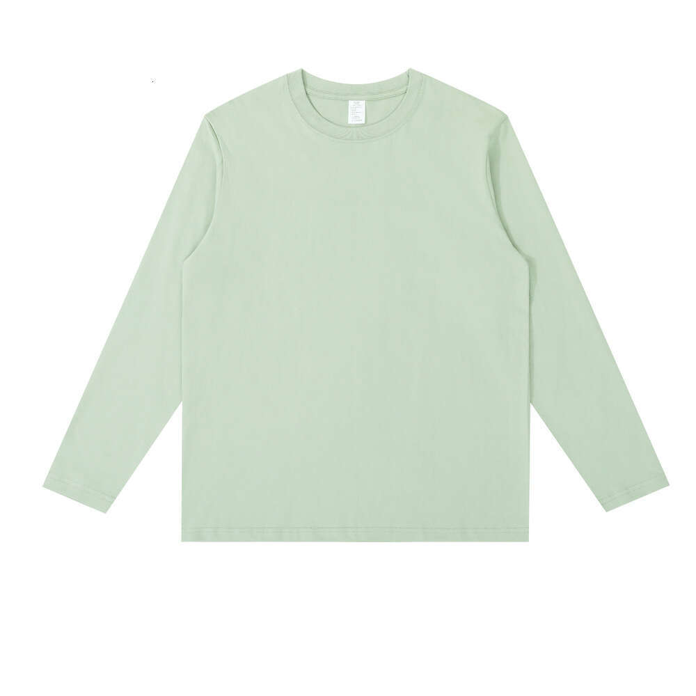 Khaki Base Shirt Long Sleeve Autumn Winter Combed Long-Staple Cotton T-Shirt Solid Color Versatile Fashion Casual Unisex Tee