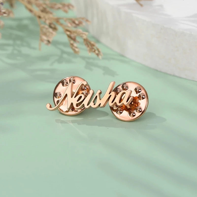 Personalized Custom Brooch For Women Man Custom Name Lapel Pin Stainless Steel Custom Nameplate Brooch Fashion Backpack Jewelry 250610