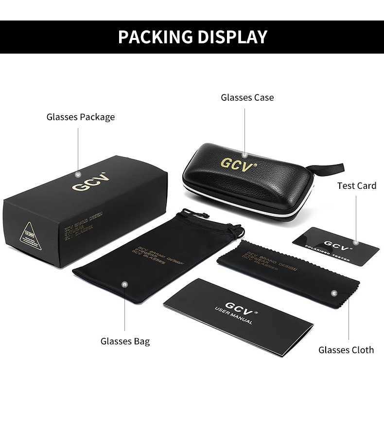 GCV Brand Acetate Square Rectangular Polarized Sunglasses Men Women Fashion Outdoors Eyewear Uv400 Quality of Luxury Goods Z250614