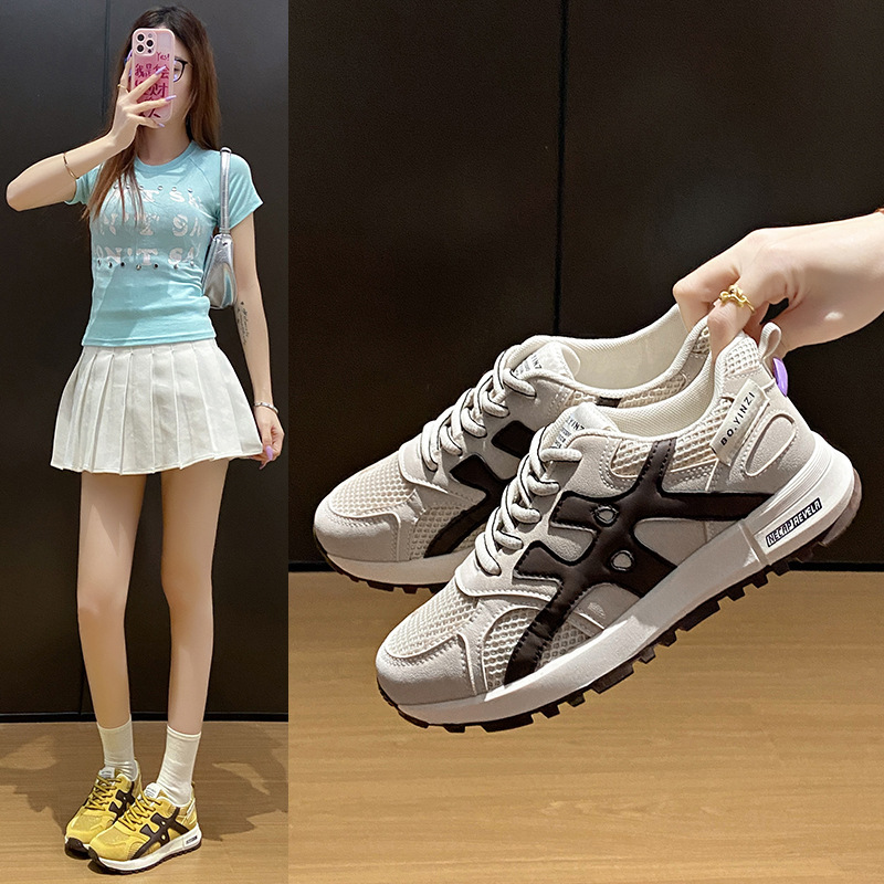 Ddmysports Ins Korean Style New Dad For Women Summer Student Sports Agan Casual Shoes Thick Sole Height Increasing Outdoor Shoes