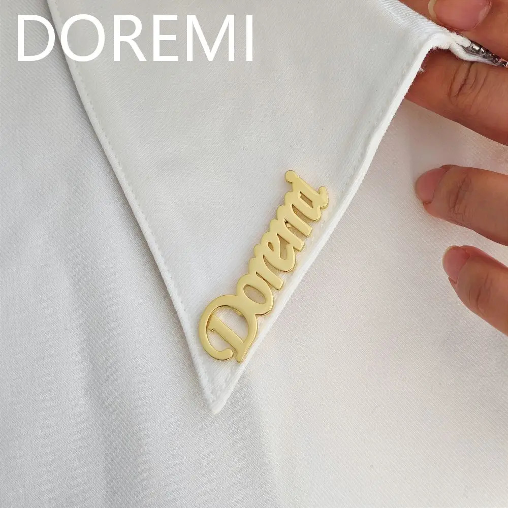 DOREMI Stainless Steel DIY Custom Name Brooches Mens Gift Jewelry Package Pin Name Brooch 250610