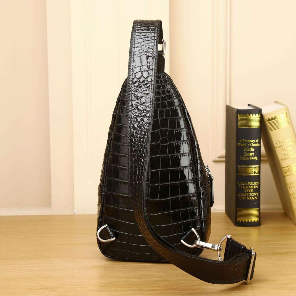 Crocodile Leather New Genuine Pattern Fashion High-end Front Chest Trendy Crossbody Men's Bag Store