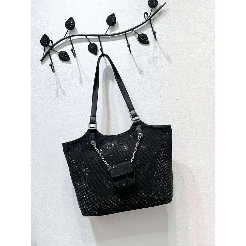 Large Capacity Trendy Rhinestone Shoulder 2024 New Casual Personality Stylish Tote Fashion Crossbody Bag for Women