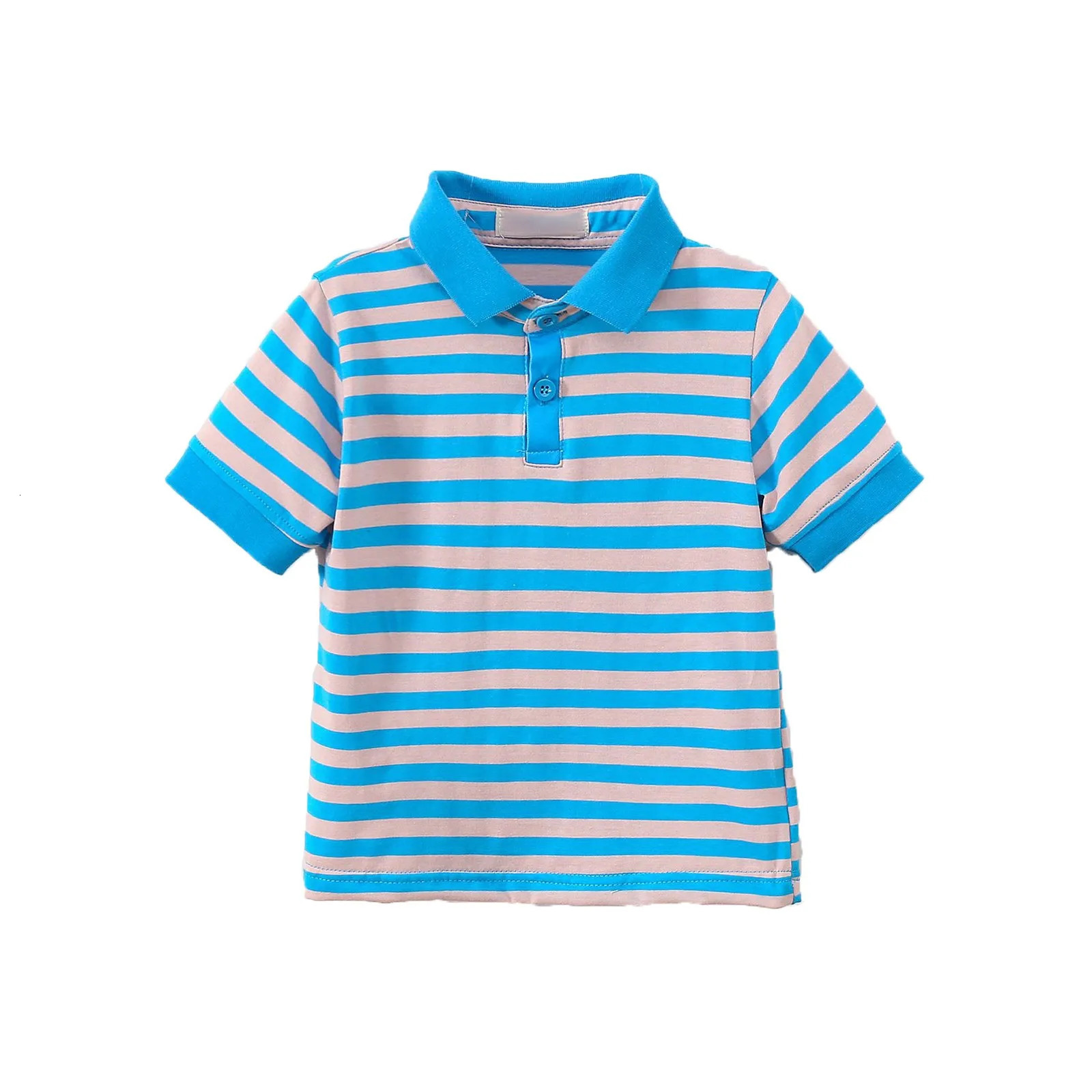 Summer boys striped polo shirt lapel short-sleeved T-shirt top boys and toddler cute Tee Polo Shirts Kids Clothing 1-9Y 250614