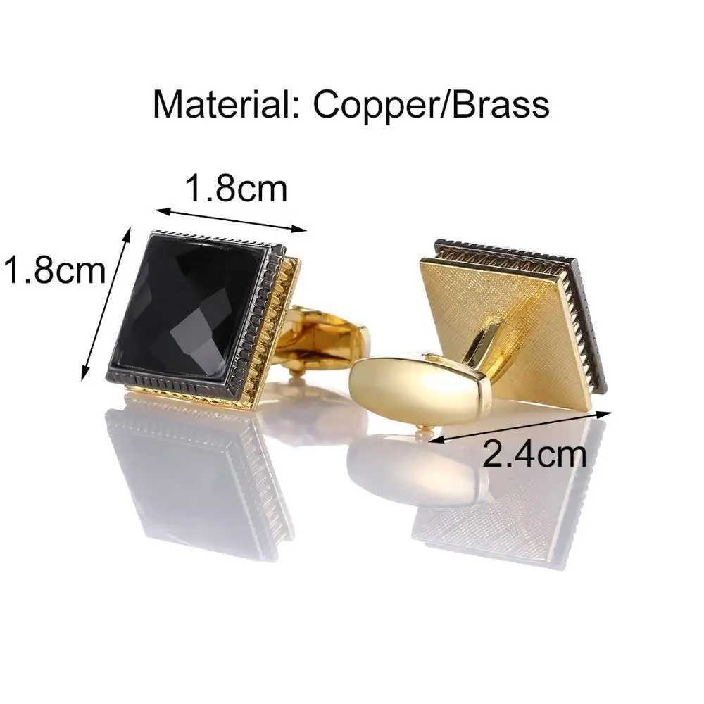 New Fashion Black Crystal Cufflinks For Men Golden Lawyer Copper Wedding Gifts French Style Shirt Buttons Jewelry GiftsXJ250614