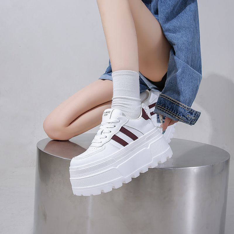 Ddmysports Platform Increasing White Sneakers Thick Sole Board New Petite Fairy Style Cm Height Increase Versatile Casual Shoes Ins Trend Outdoor Shoe