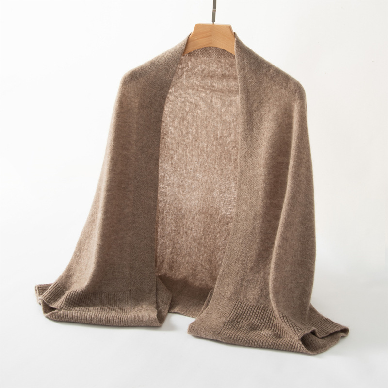 K1022 Spring and Autumn Cashmere Knitted Shawl Women's Multifunctional Scarf Cape Air-conditioned Room Thin Section Pure Color Wool Outer Shawl