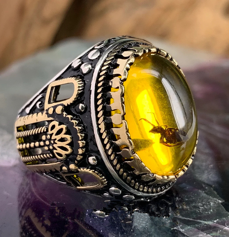 Natural 925 Sterling Silver Golden Rutile Handmade Ring for Unisex Jaipur Wholesale Silver Rings Suppliers Custom Silver Jewelry