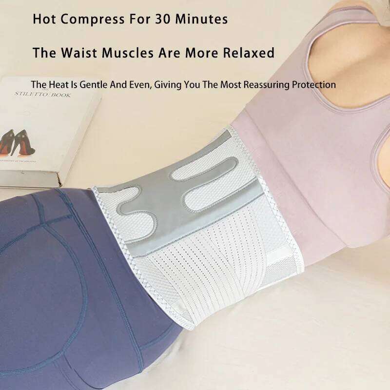 Pad Electric Belt Hot Compress Lumbar Brace Therapy Waistband Heat Waist With Vibration Massage