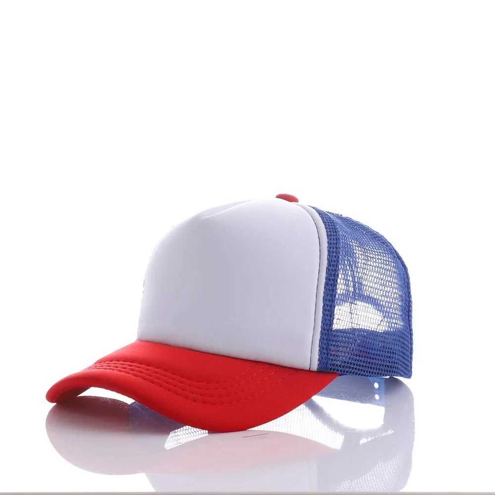 Blue Red Hat Mesh Trucker Cap Summer Dustins Baseball Hat Adjustable Size for Kids Adults W250614