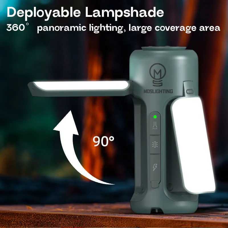 MOSLIGHTING Bluetooth Speaker Folding Lamp Portable Rechargeable Camping Lantern Emergency Lighting Flashlight Hanging Tent Lamp W250613