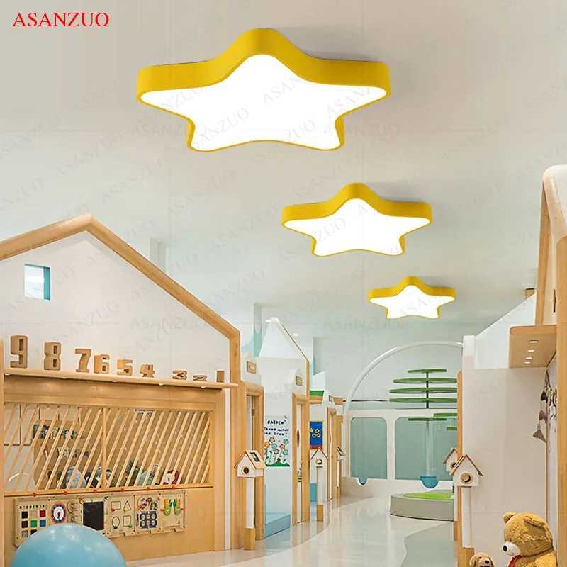 Macaron ceiling lights for childrens room boy girl bedroom study lamp warm romantic princess five-pointed star ceiling lamp XJ2500613