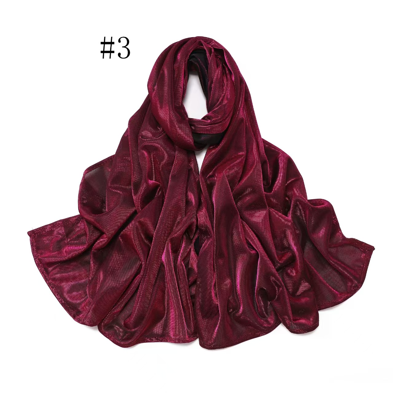 T964 New Fashion Glitter Sparkling Scarf Textured Headscarf Glossy Shawl