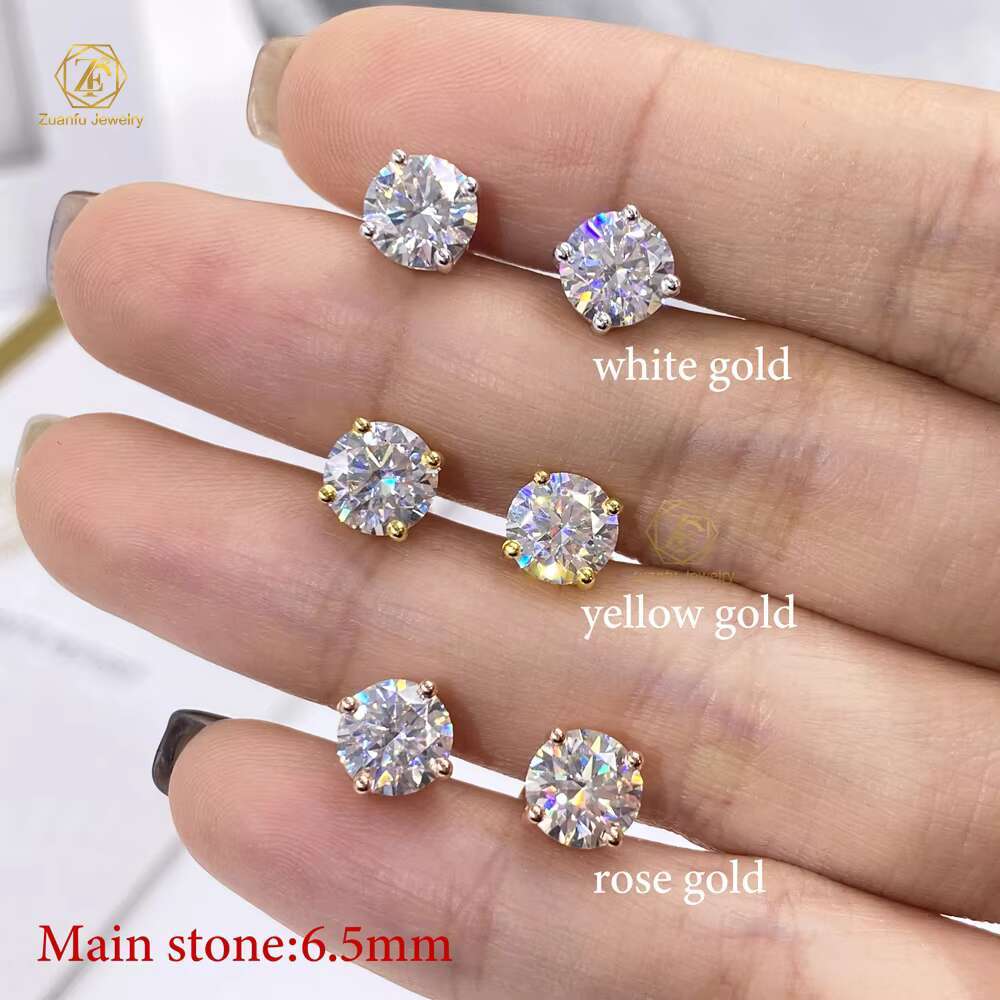 Luxury Jewelry Classic 3mm-11mm Mossanite Earrings Screw Back 925 Sterling Silver VVS Diamond Moissanite Stud Earrings for Women