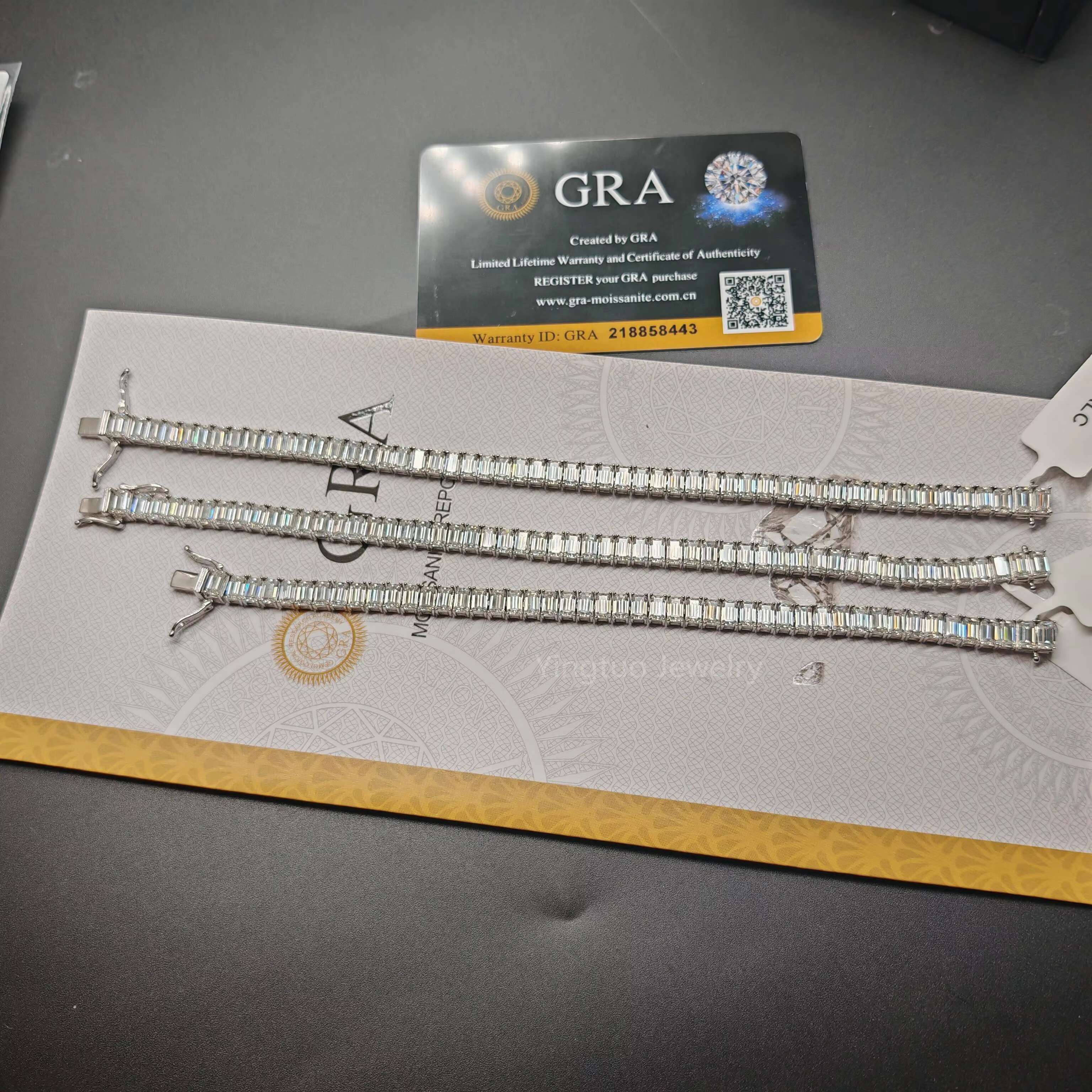 High Quality Ice Cut D Color VVS Moissanite Tennis Chain Necklace Bracelet 925 Sterling Silver Moissanite Chain