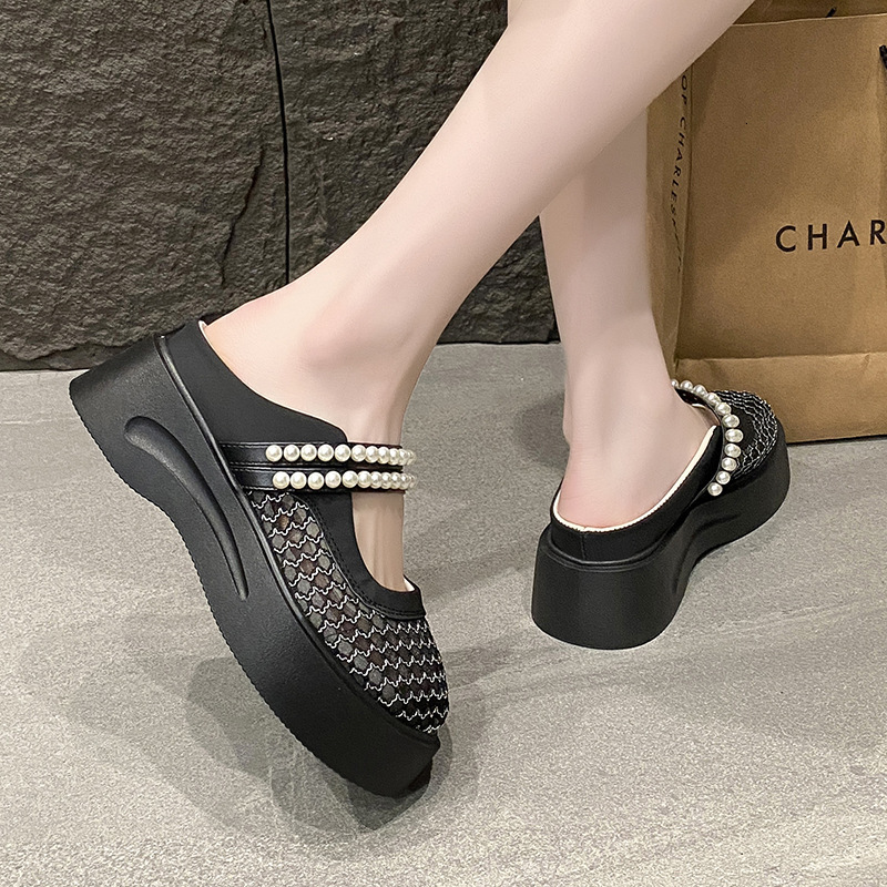 Ddmyoutdoor Women S Open Toe For Outdoor Wear Summer New Thick Soled Versatile Breathable Non Slip Casual Fashion On Half Slippers Outdoor Shoes