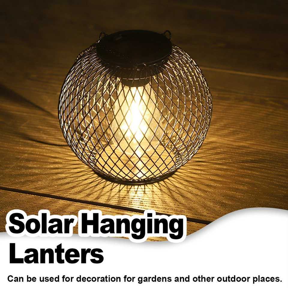 Solar Lantern LED Light 3000k Garden Lamps Auto On/off Sensor Lights Outdoor Waterproof Patio Yard Decoration Hanging W250613