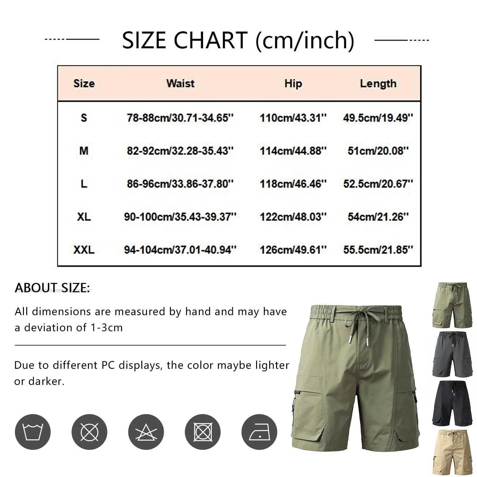 Mens Summer Quick-Drying Shorts Multi-Pocket Cargo Shorts Straight Casual Five-Point Pants Outdoor Sports Pants Beach Shorts W250614