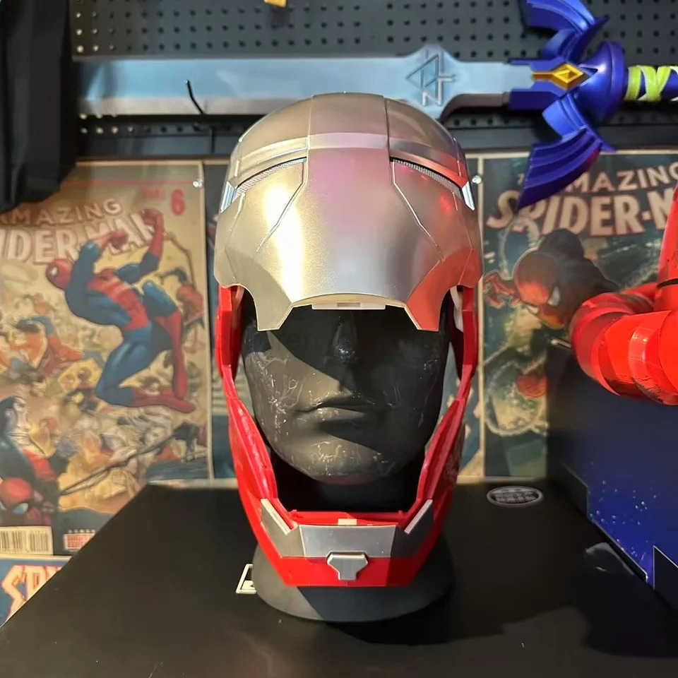 Disney 2025 New Iron Man Helmet Mk5 Jarvis Helmet Luminous Manual Opening And Closing Wearable Cool ChildrenS Cosplay Mask Toy Gift W250614