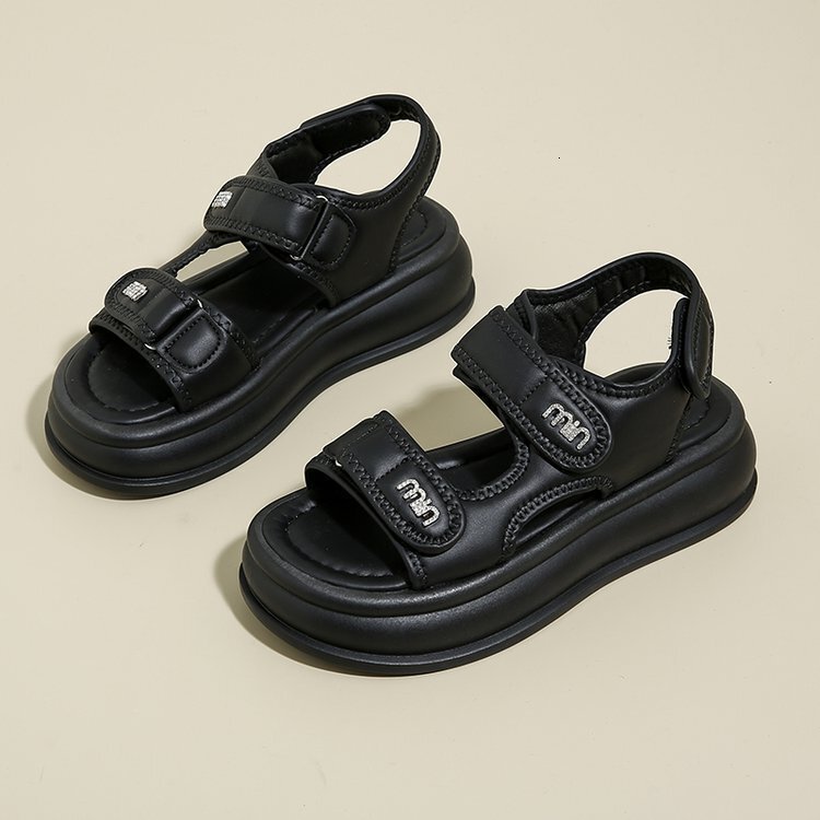 Ddmysports New Summer Internet Celebrity Magic Tape Platform Thick Sole Height Increasing Cushion Beach Shoes Sports Casual Sandals Outdoor Shoes