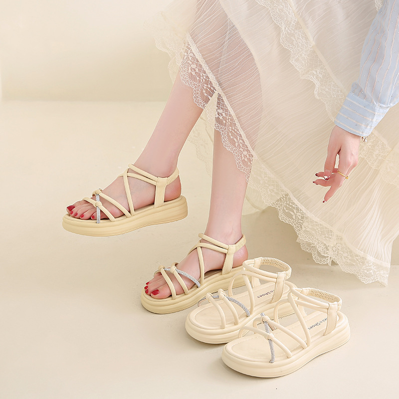 Ddmyoutdoor Women S Sandals New Summer Fashionable High End Versatile Comfortable Thick Soled Roman Shoes For Work Outdoor Shoes