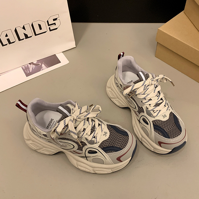 Ddmysports Spring Summer Women S New Thick Soled Height Increasing Mesh Breathable Versatile Lightweight Sports Casual Shoes Outdoor Shoes