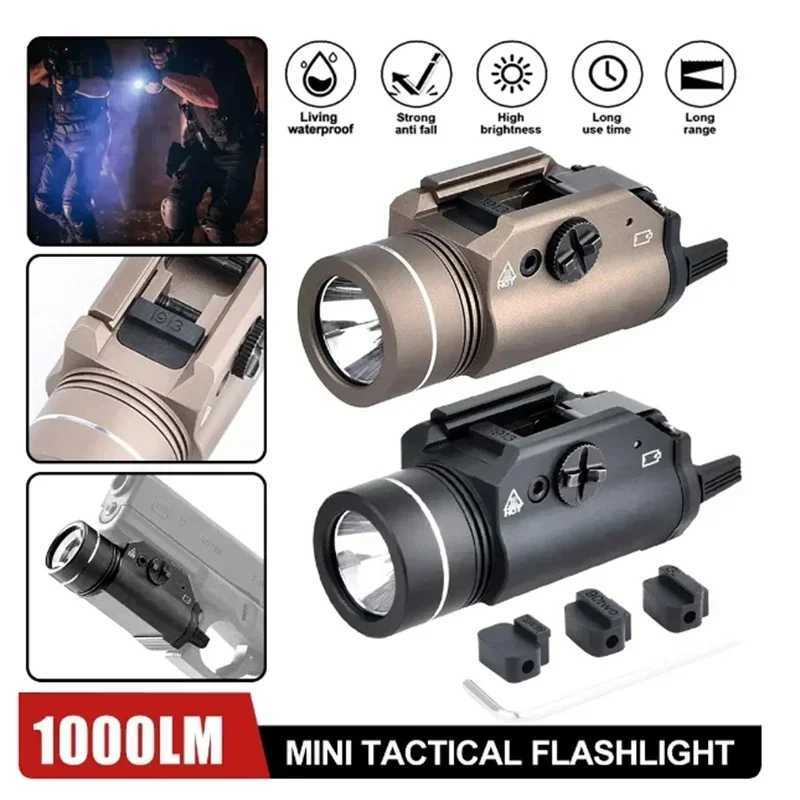 TR-1 Tactical Weapon Light 1000 Lumen LED Electronic Hanging Flashlight Outdoor Shooting with Rail Locating Key Fit 20mm Rail XJ250613