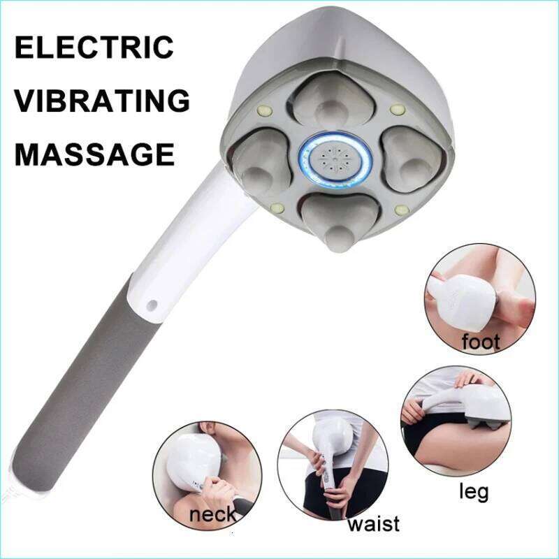 New Multifunction Anion Cervical 4 Heads Electric Body Massage Hammer Neck Shoulder Waist Leg Arm Massager