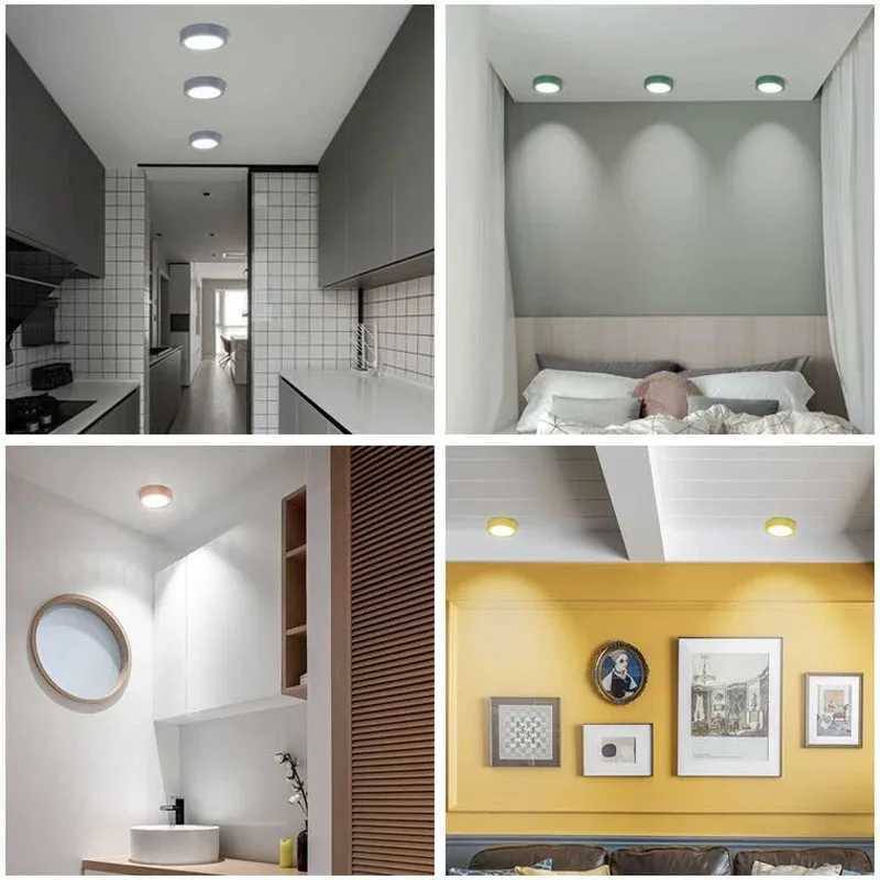 LED Downlight Surface Mounted Ultra-Thin 3W 5W 7W 9W 12W 15W Modern Fashion Colorful LED Downlight Ceiling Light AC220V Home Lighting XJ2500613