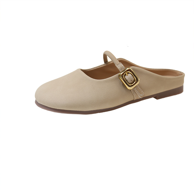 Ddmyoutdoor New Closed Toe Slippers For Outdoor Wear Flat Summer Soft French Style Fashionable Lazy Casual Internet Celebrity Outdoor Shoes