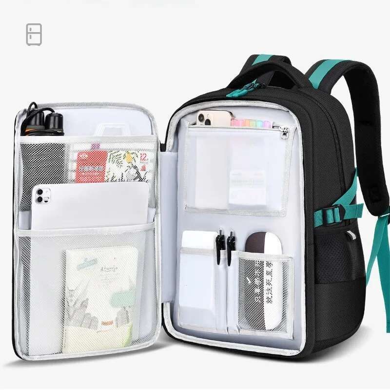 New Boys Large Capacity Refrigerator Open Door Waterproof Backpack Bag For Primary And Secondary School Students