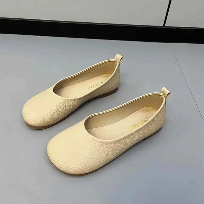 Womens Slip Leather Loafers Spring Autumn Fi Ballet Shoes Ladies Casual Round Toe Cute Flats Nurse Shoes Sneakers XJ250614