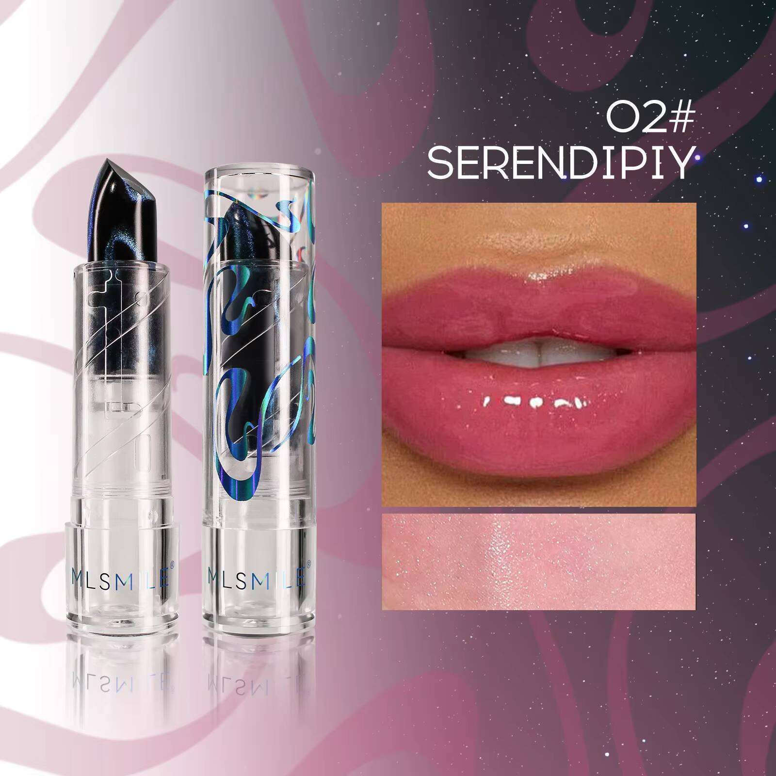 1Pc Color Changing Lipstick Mirror Moisturizing Lasting Soft Jelly Stain Nourishing Non-fading Repair Lip Makeup Cosmetics happy