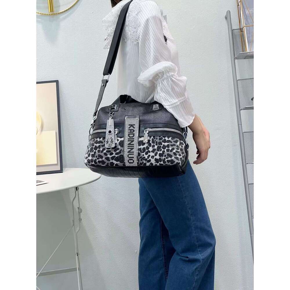 Leopard Print Genuine Leather for Women 2023 New Fashion Versatile High-end Crossbody Bag Ladies Handbag