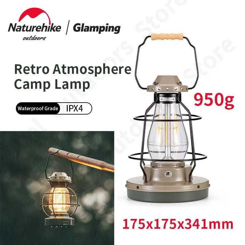 Naturehike Ultralight IPX4 Light Portable Hand Lamp Outdoor Camping Waterproof Retro Atmosphere Mobile LED Tent Lantern Tool W250613